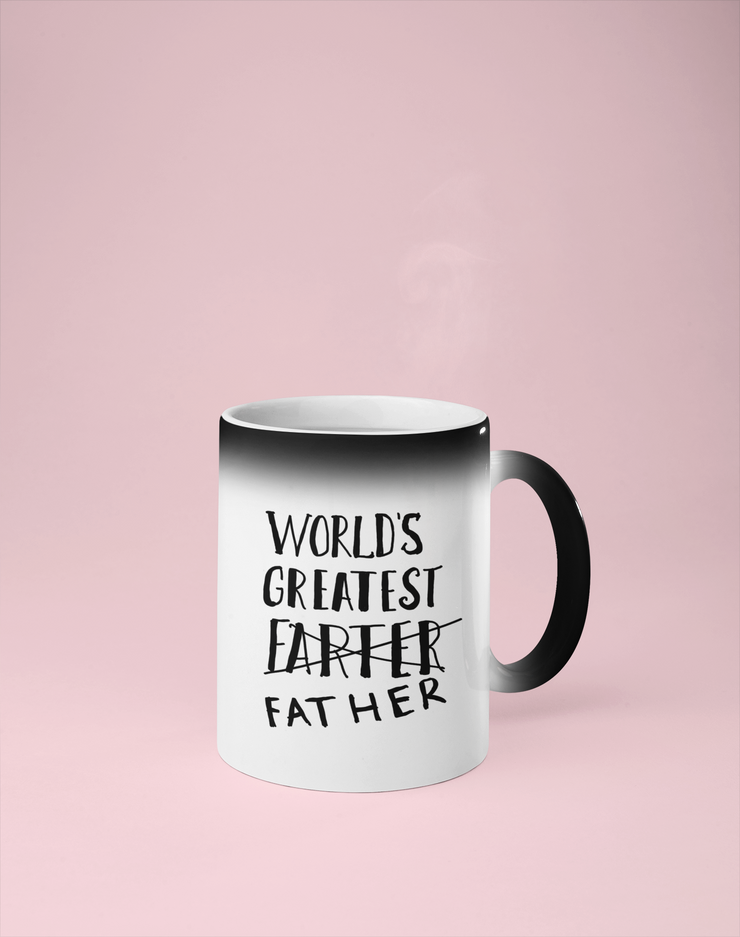 World's Greatest Farter/Father -  Color Changing Mug - Reveals Secret Message w/ Hot Water