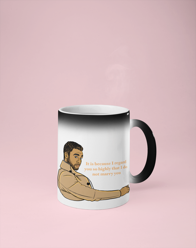 Bridgerton, The Duke of Hastings Color Changing Mug - Reveals Secret Message w/ Hot Water- "It is because I regard you so highly that I do not marry you"