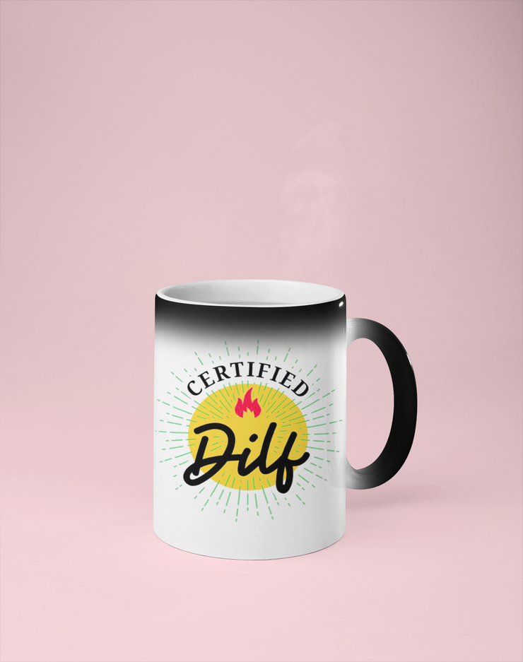 Certified Dilf Color Changing Mug - Reveals Secret Message w/ Hot Water