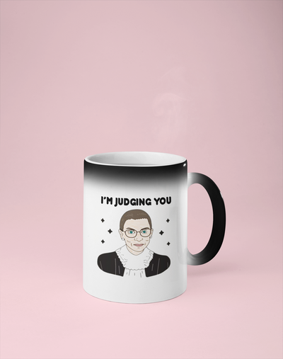 I'm Judging You - Ruth Bader Ginsberg Color Changing Mug - Reveals Secret Message w/ Hot Water