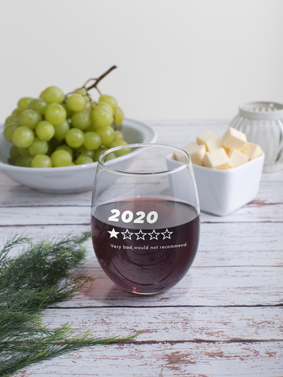 2020, Very Bad, Would Not Recommend - 17oz. Stemless Wine Glass