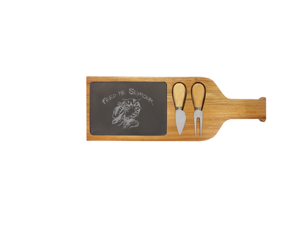 Feed Me Seymour - Acacia Wood/Slate Server with Tools - Little Shop of Horrors
