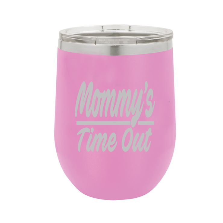 Mommy's Time Out - Polar Camel Wine Tumbler with Lid