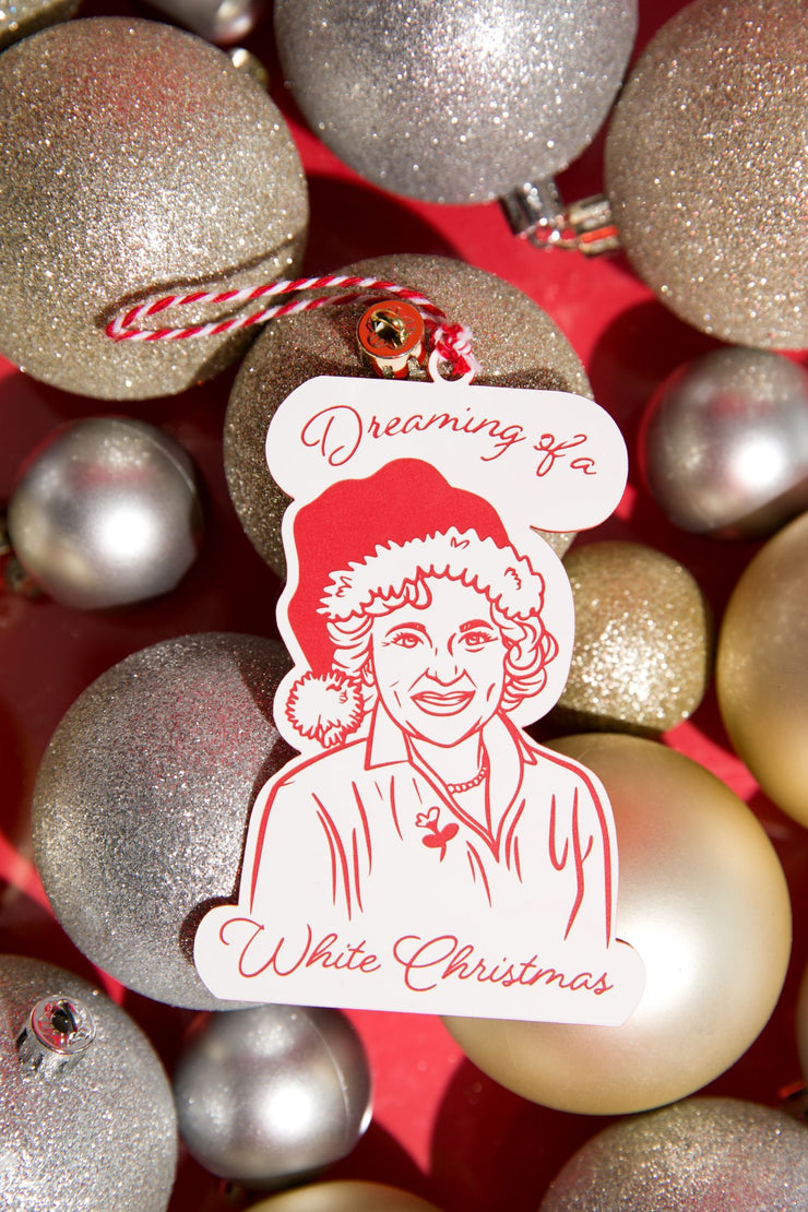 Betty White Dreaming of a White Christmas - Acrylic Christmas Ornament - Golden Girls